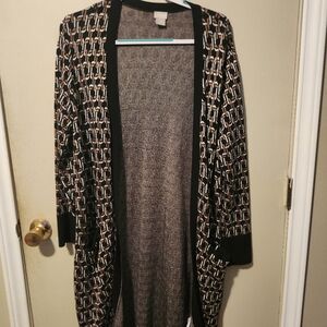 Chicos open front long cardigan